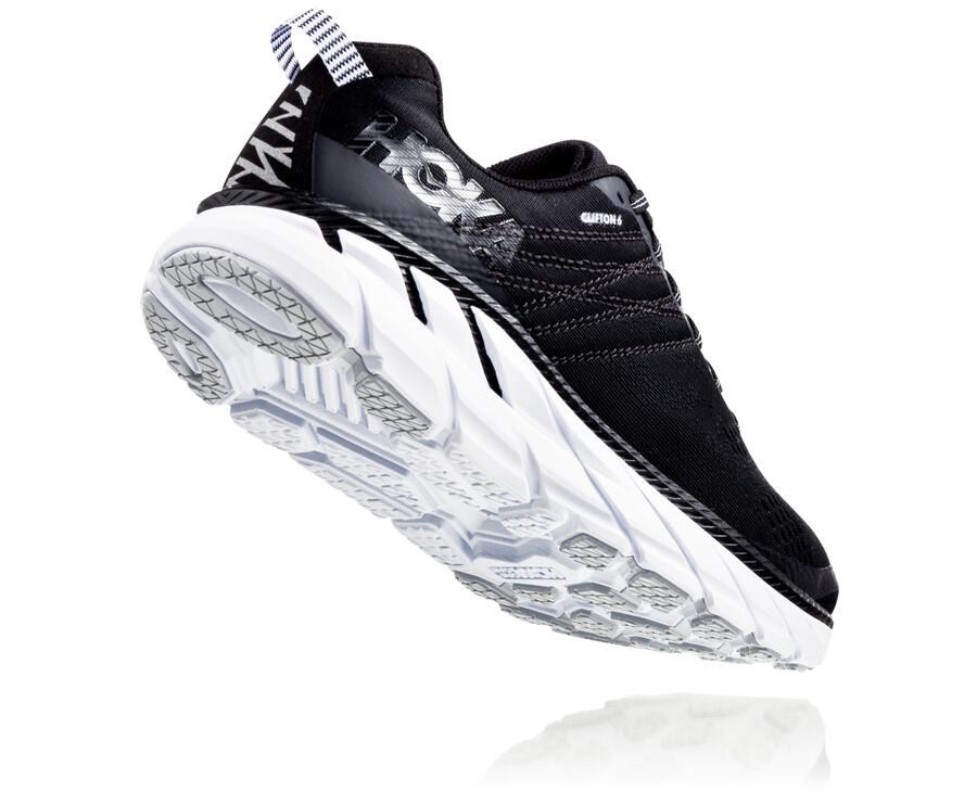 Zapatos Para Caminar Hoka One One Mujer Negros/Blancos - Clifton 6 - EVFO64781